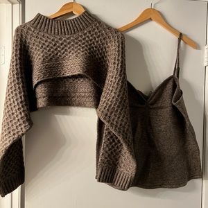 Anthropologie Brown Crew Neck Sweater